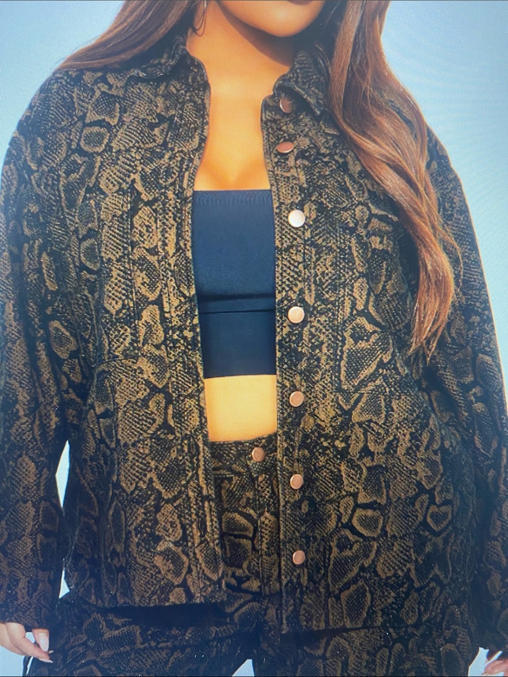 Bite Back Boyfriend Denim Shacket  - Brown/combo
